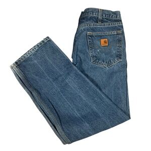 Carhartt B460 DVB 36X30 Relaxed Fit Blue Denim Jeans Workwear Mens